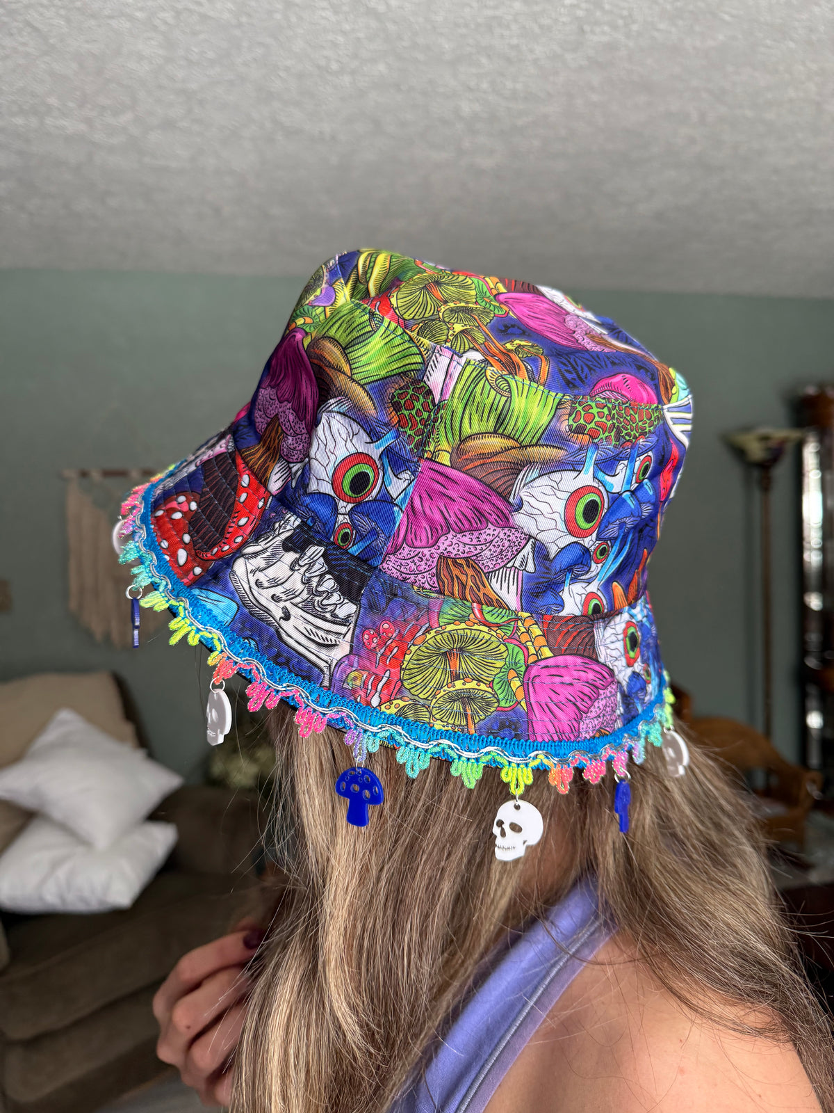 Skull and Mushrooms Bucket Hat