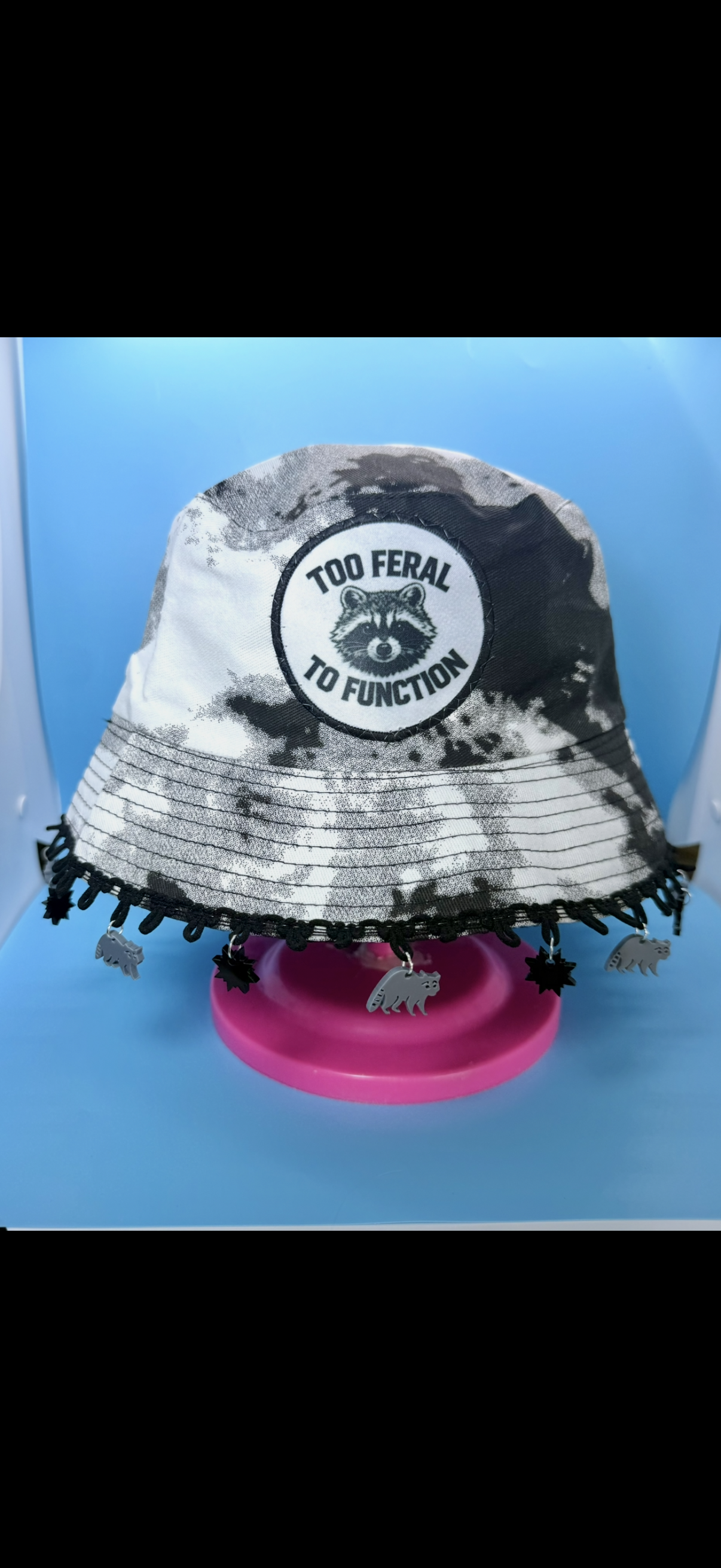 Too Feral to Function Bucket Hat - With or without charms