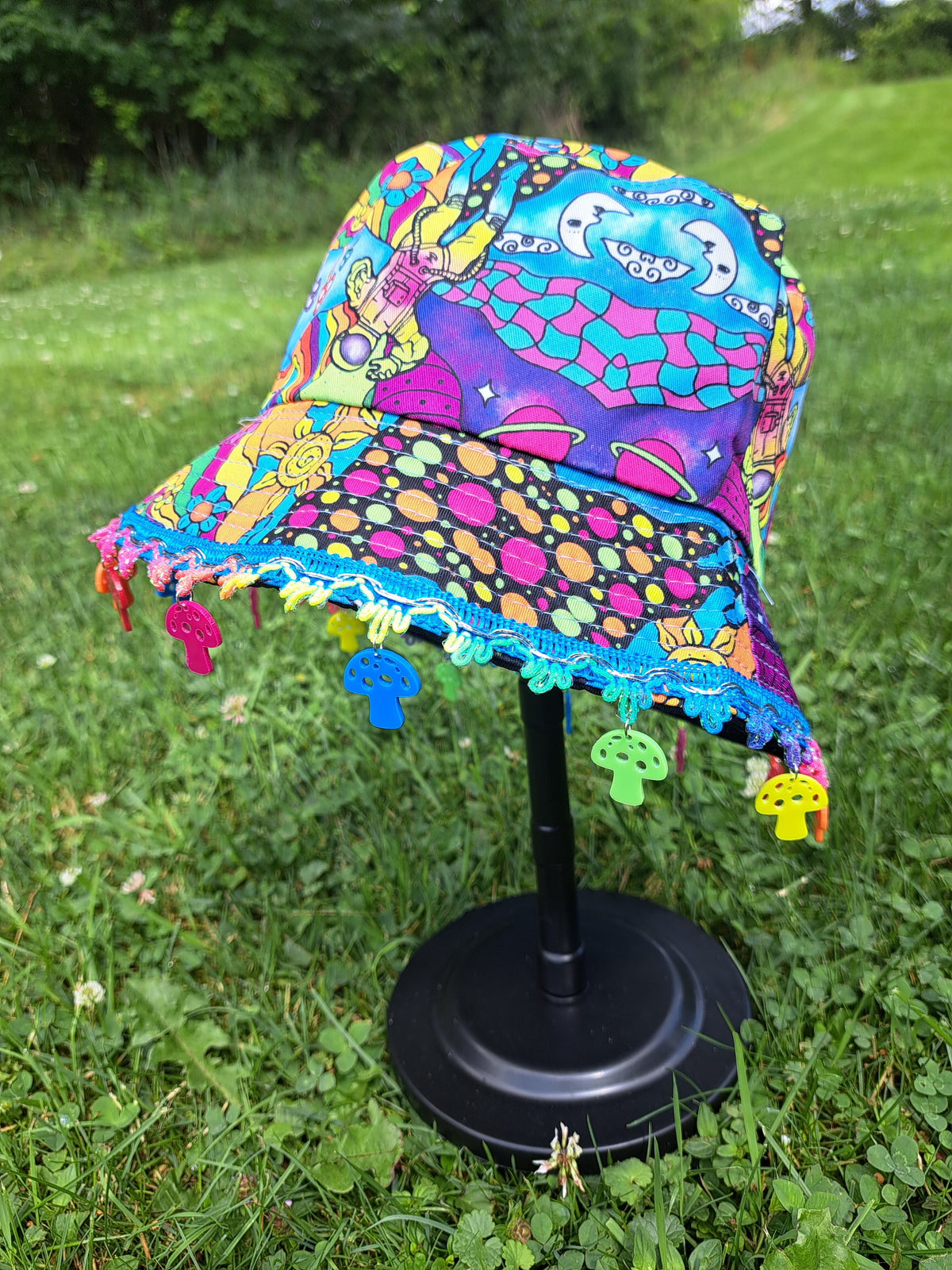 Trippy Space Mushrooms Bucket Hat