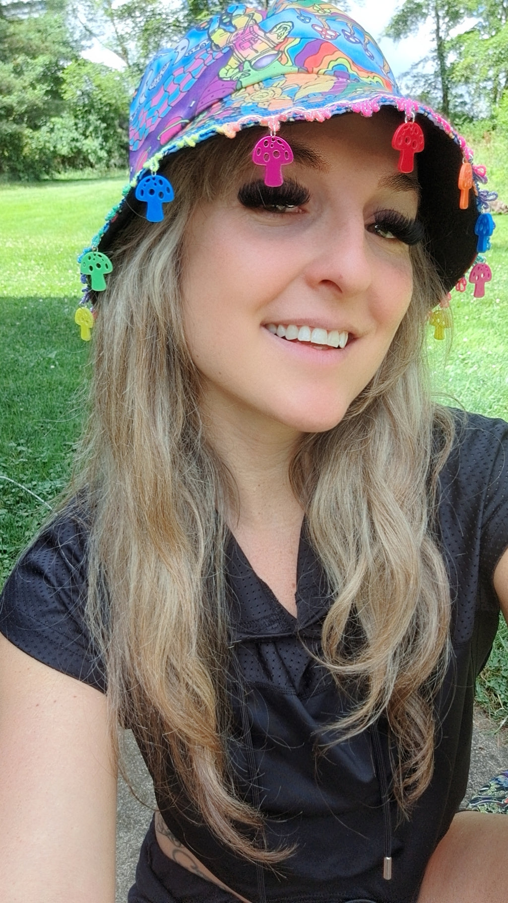 Trippy Space Mushrooms Bucket Hat